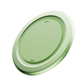 Circular green grip accessory with a smooth surface and two small attachment points.