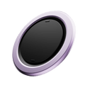 Round device with a black center and a purple outer ring, designed for grip or attachment.