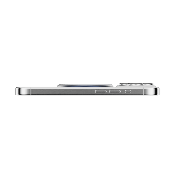 Side view of a smartphone with a slim profile and visible buttons on the side.