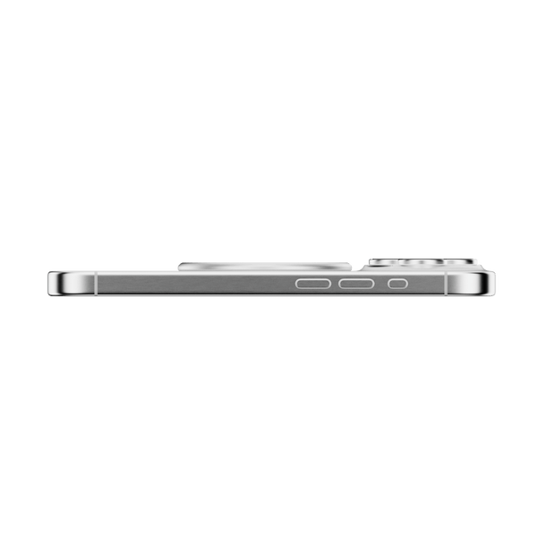 Side view of a smartphone with a circular grip attachment and side buttons visible.