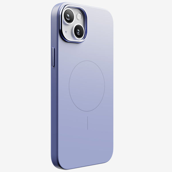 Purple snap case designed for the 15 Series, featuring a circular MagSafe alignment area on the back.