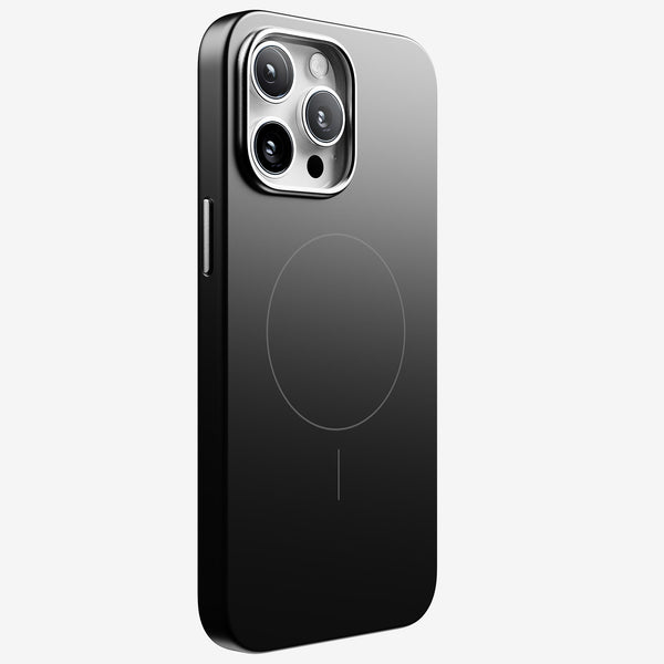 Black snap case designed for the 15 Series, featuring a circular magnetic alignment area on the back.