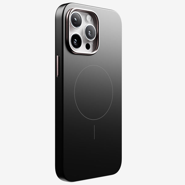 Black snap case for 15 Series phone with a circular MagSafe alignment feature on the back.