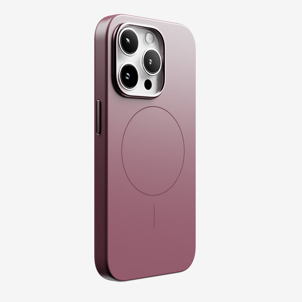 Purple snap case designed for the 15 Series smartphone, featuring a circular MagSafe alignment.