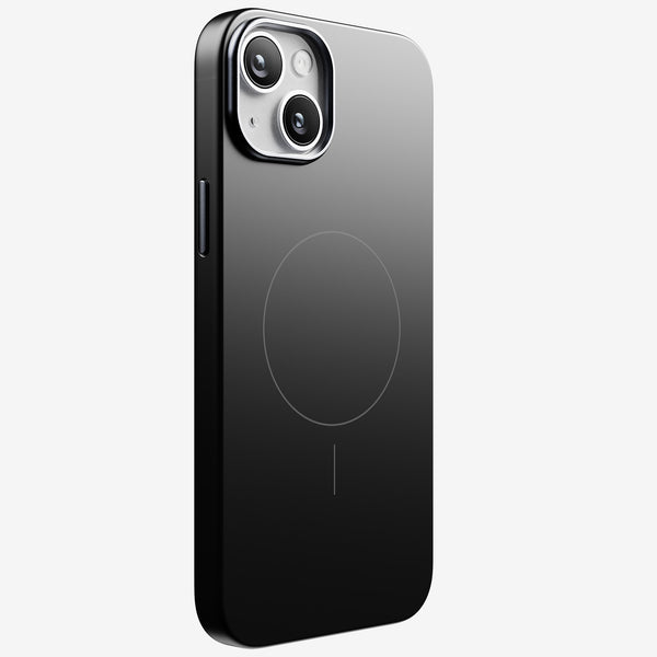 Black snap case designed for the 15 Series smartphone, featuring a circular MagSafe alignment guide.