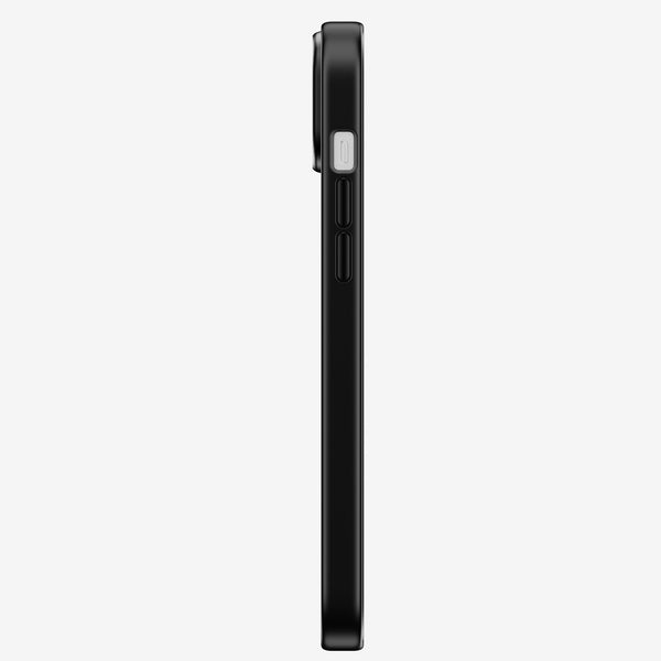 Black snap case viewed from the side, showing buttons and slim profile.