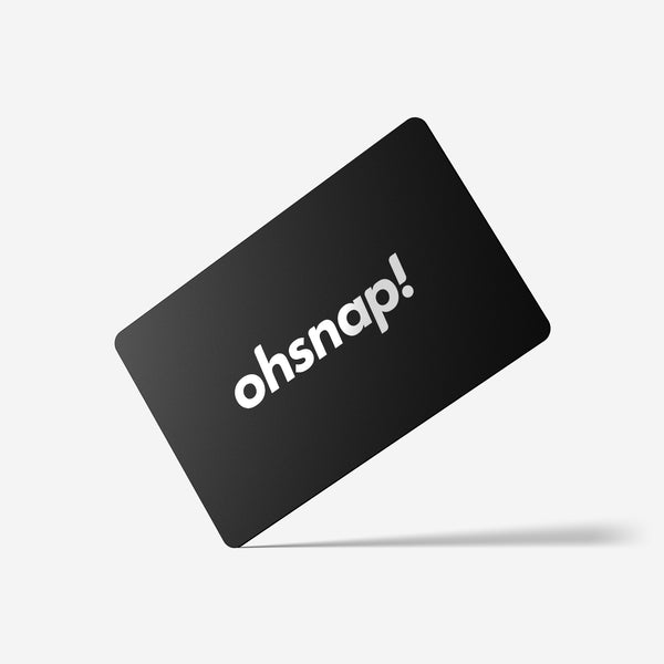 Black gift card with the text 
