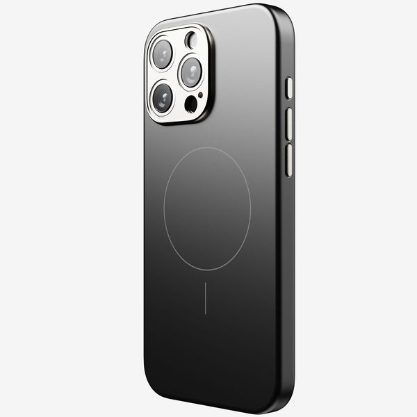 Black snap case designed for the 16 Series phone, featuring a circular MagSafe alignment.