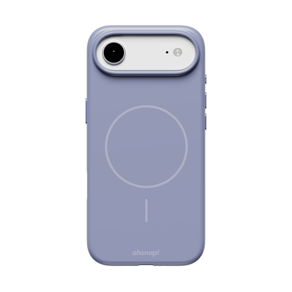Purple phone case with a circular design and cutouts for camera and buttons.