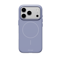 Purple phone case with a circular design and cutouts for camera lenses and buttons.