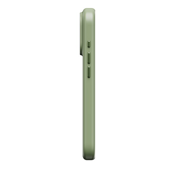 Side view of a green Snap Case with three buttons visible on the side.