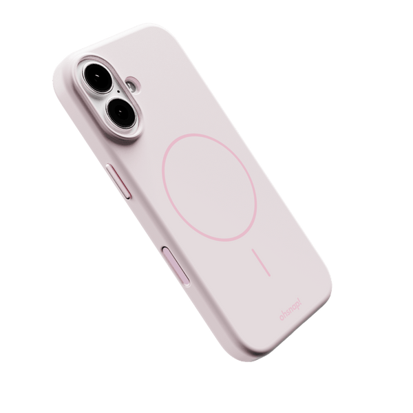 Light pink phone case with a circular design and cutouts for camera and buttons.